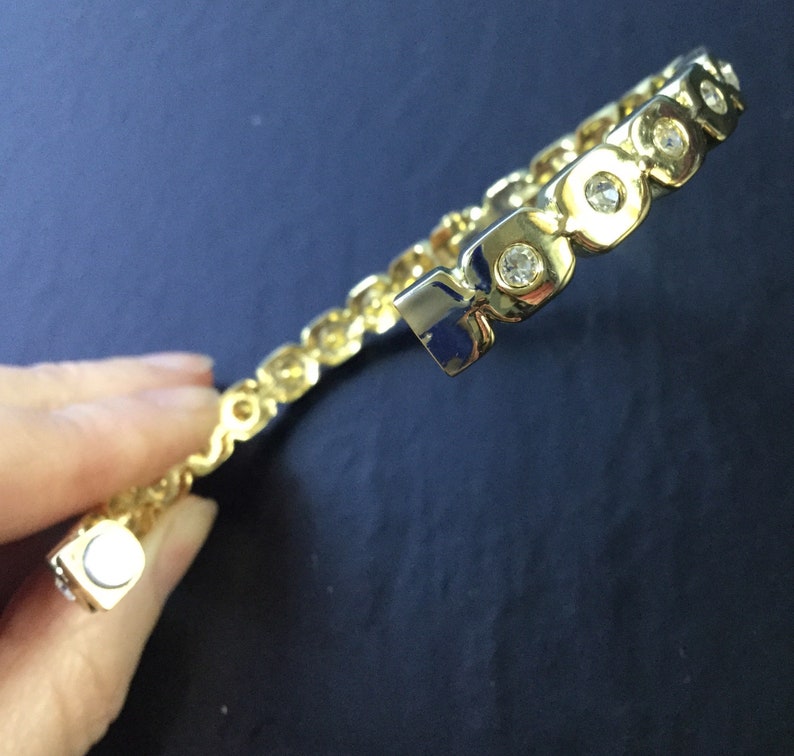 Gold plated rhinestone bangle