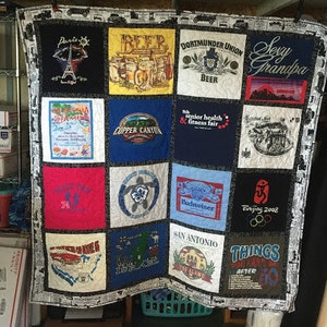 T shirt quilt tee shirt blanket memory graduation high school college sorority fraternity Free Shipping image 5