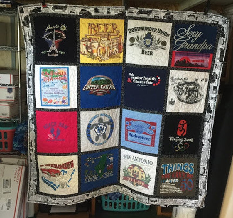 T shirt quilt tee shirt blanket memory graduation high school college sorority fraternity Free Shipping image 5