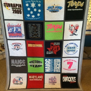 Handmade T-shirt Quilt, Custom Memory Quilt, Personalized Clothing ...