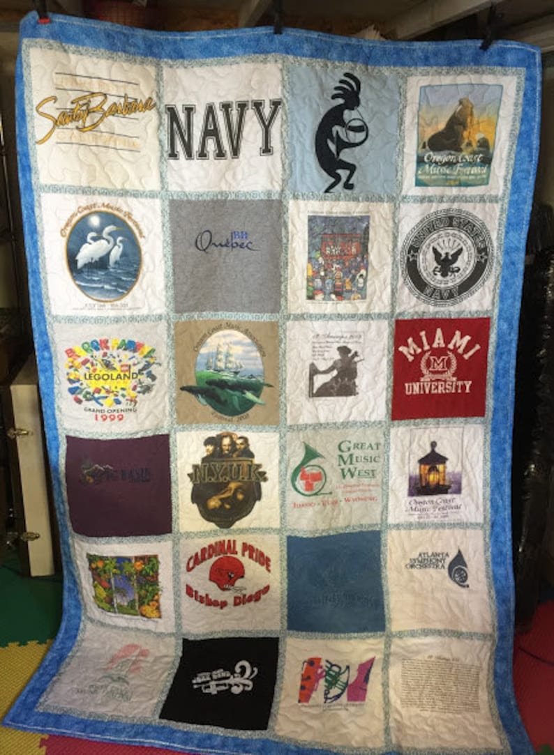 Tee Shirt Quilt Memory Quilt Out of T Shirts Tshirt Quilt Blanket Custom Throw Blanket Personalized Throw Create Your Own Blanket image 4
