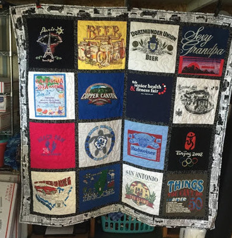 high school memory college custom t shirt blanket Tee shirt quilt fraternity graduation sorority free shipping