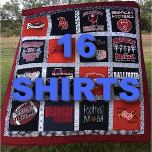 Tee Shirt Quilt Memory Quilt Out of T Shirts Tshirt Quilt Blanket Custom Throw Blanket Personalized Throw Create Your Own Blanket image 5