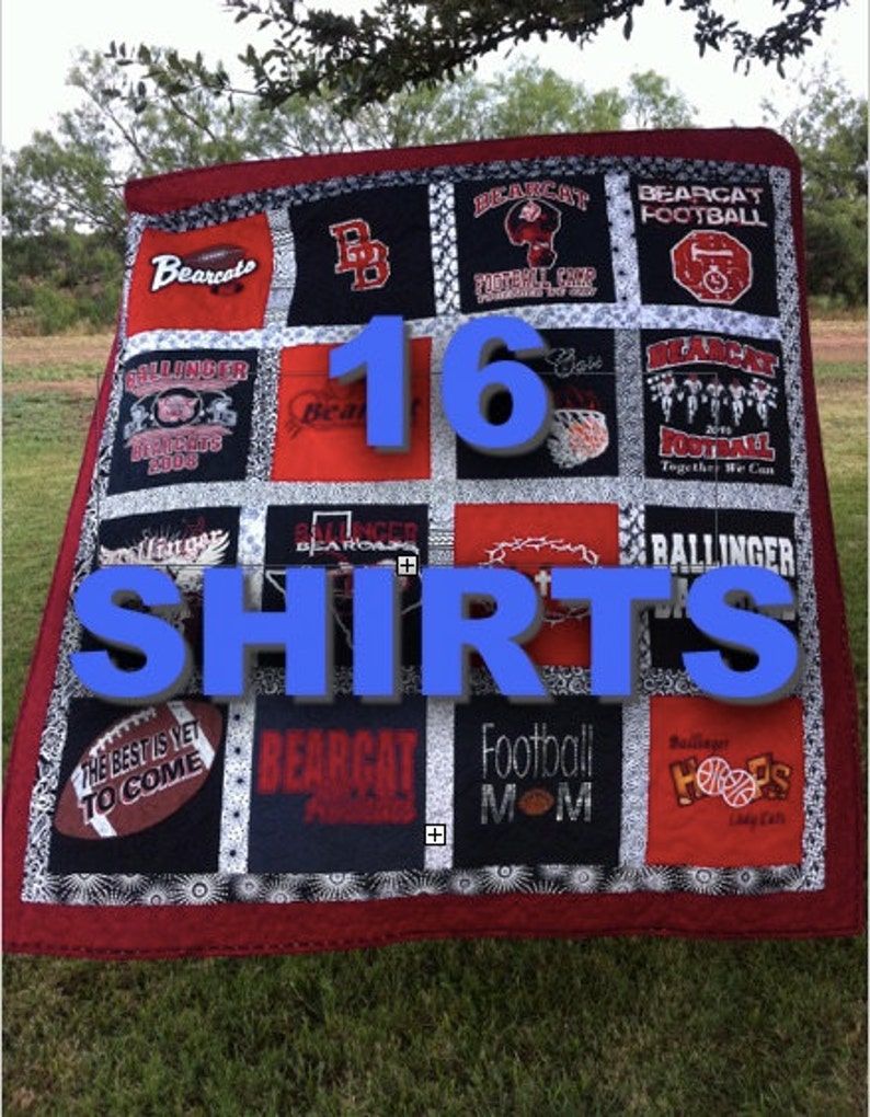 Tee Shirt Quilt Memory Quilt Out of T Shirts Tshirt Quilt Blanket Custom Throw Blanket Personalized Throw Create Your Own Blanket image 5