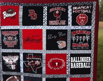 T-shirt Quilt - T shirt blanket - memory - baby clothes - graduation - high school - college - sorority - fraternity - free shipping