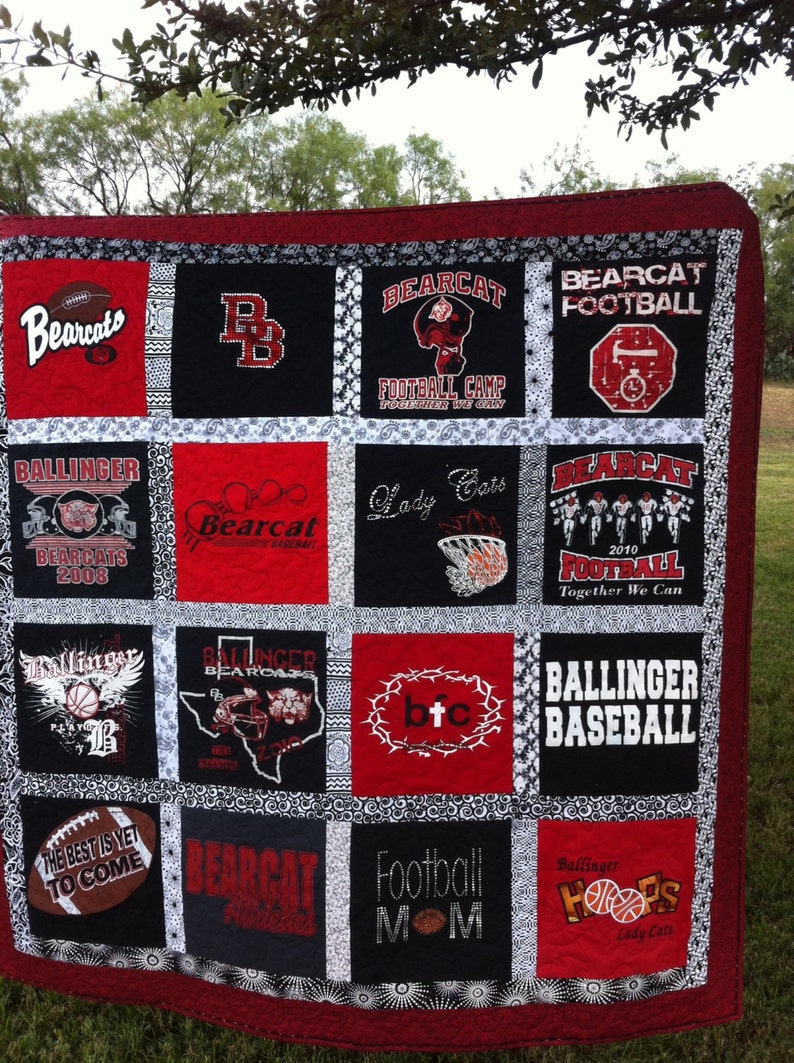 Tee Shirt Quilt Memory Quilt Out of T Shirts Tshirt Quilt Blanket Custom Throw Blanket Personalized Throw Create Your Own Blanket image 6