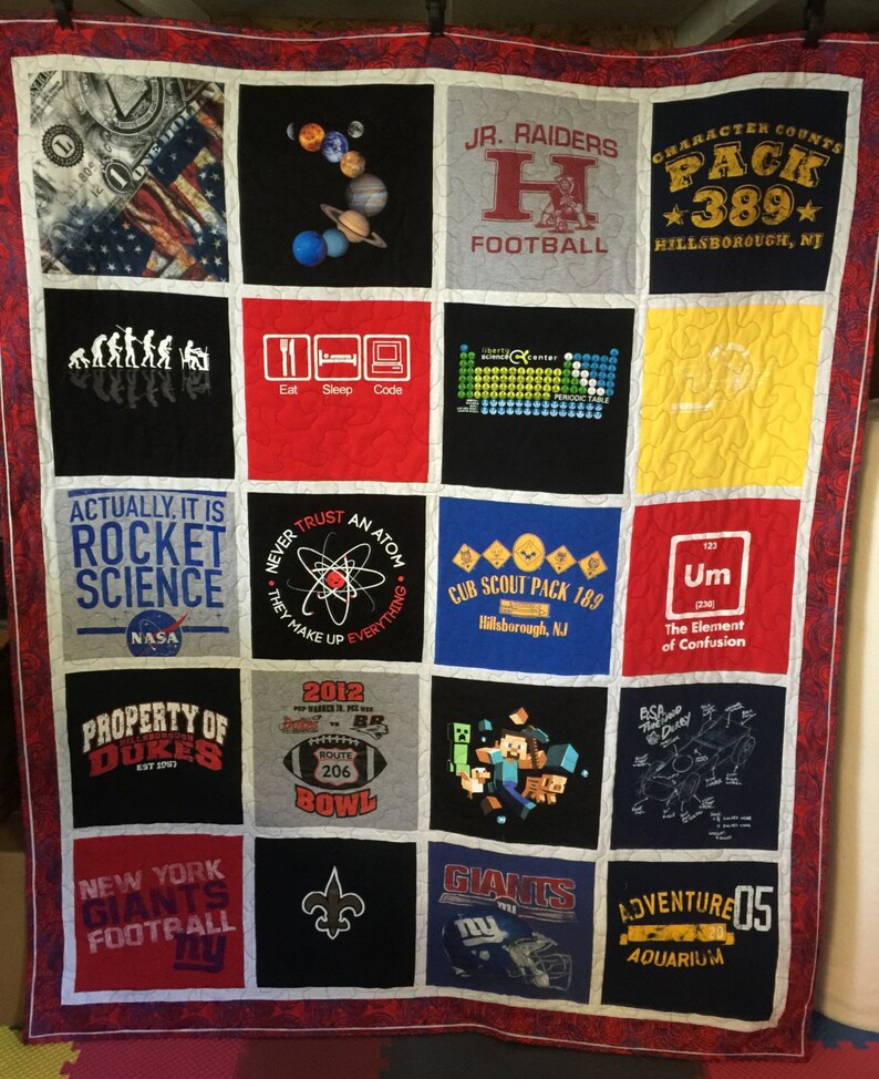 high school memory college custom t shirt blanket Tee shirt quilt fraternity graduation sorority free shipping