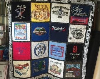 Custom Memory Quilt - Baby clothes quilt - t shirt quilt - graduation - college - high school - sorority - fraternity - free shipping