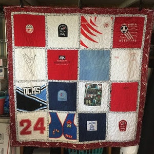 Tee Shirt Quilt Memory Quilt Out of T Shirts Tshirt Quilt Blanket Custom Throw Blanket Personalized Throw Create Your Own Blanket image 2