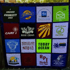 T shirt quilt tee shirt blanket memory graduation high school college sorority fraternity Free Shipping image 7