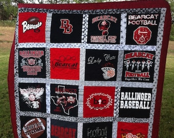 Tee Shirt Quilt - Memory Quilt Out of T Shirts - Tshirt Quilt Blanket - Custom Throw Blanket - Personalized Throw - Create Your Own Blanket