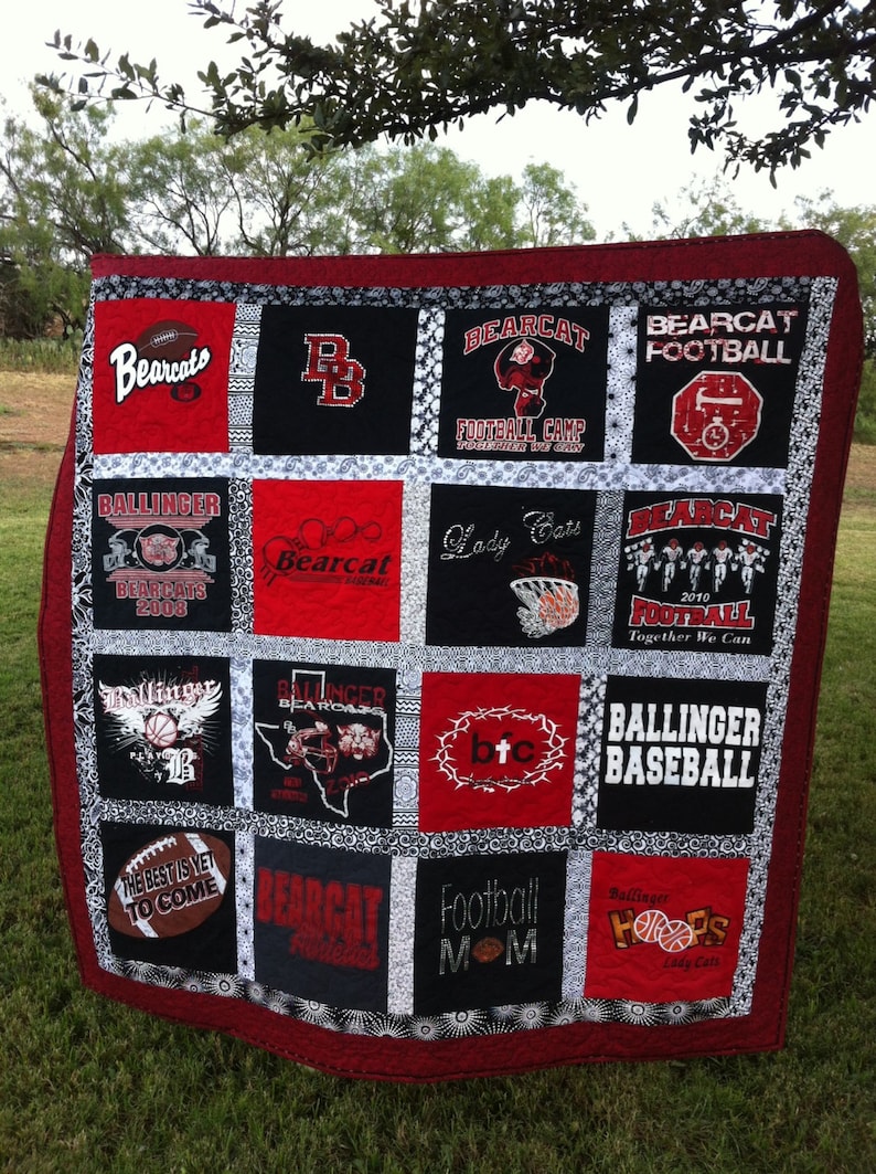 Tee Shirt Quilt Memory Quilt Out of T Shirts Tshirt Quilt Blanket Custom Throw Blanket Personalized Throw Create Your Own Blanket image 1