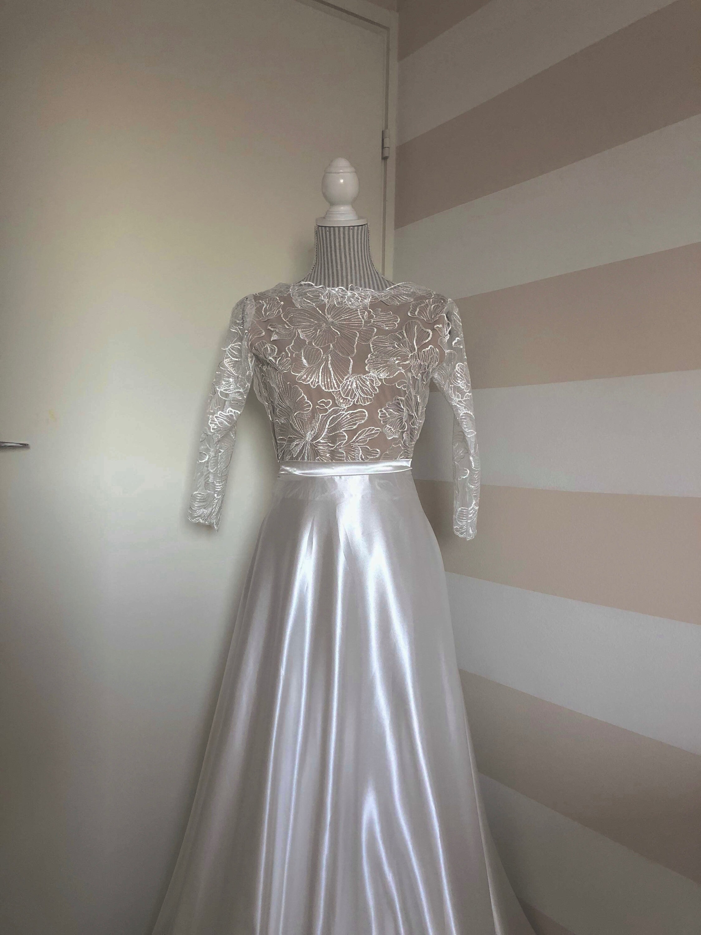 Lace wedding bodysuit open back wedding bodysuit long sleeve Etsy