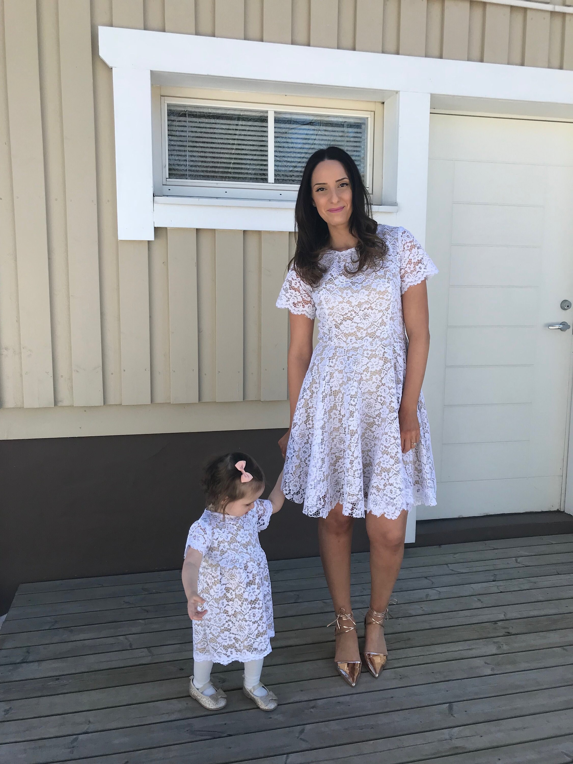 mommy and me white lace dresses