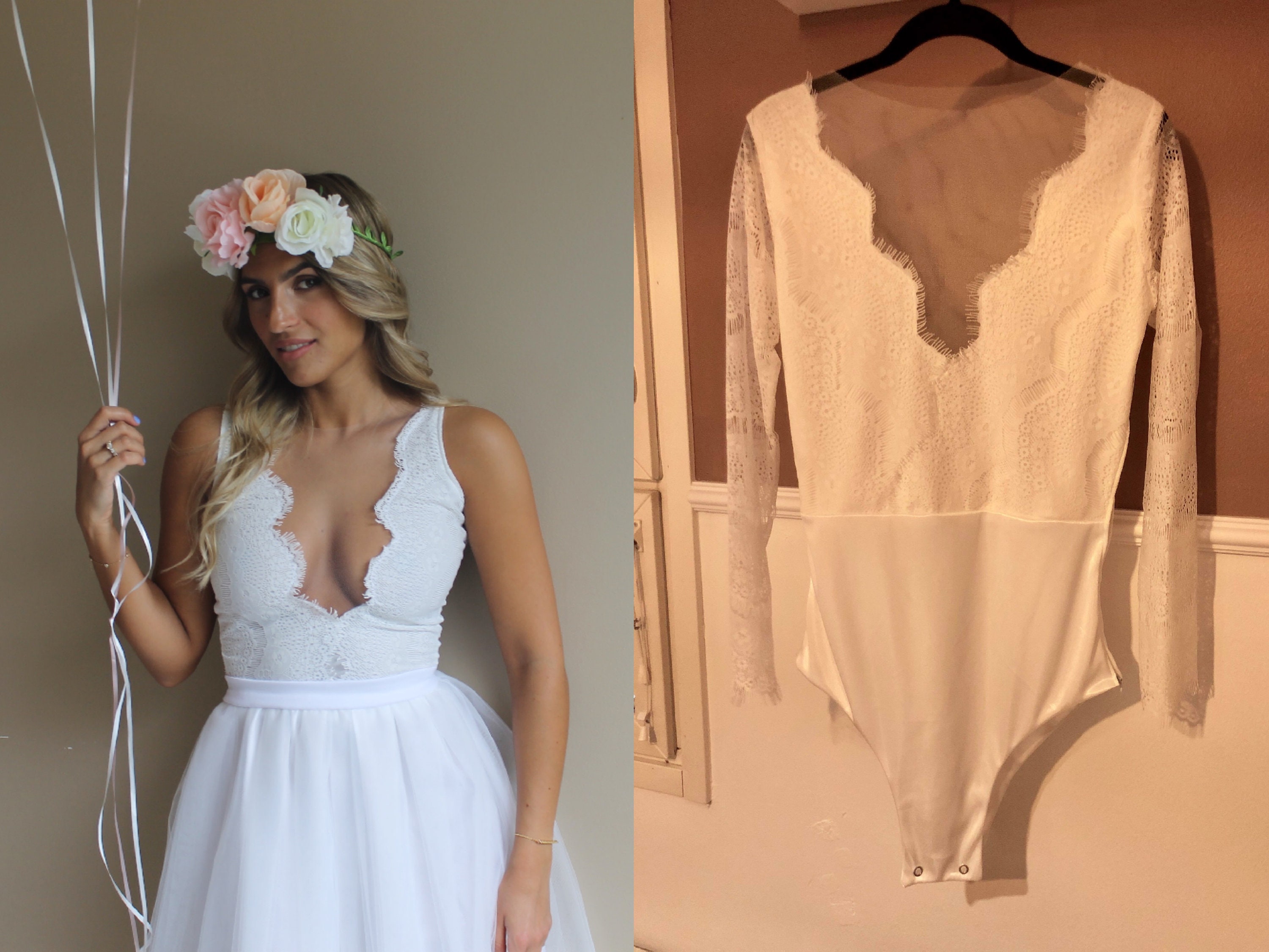 Lange Armel Braut Body Lange Armel Hochzeit Top Lange Armel Etsy