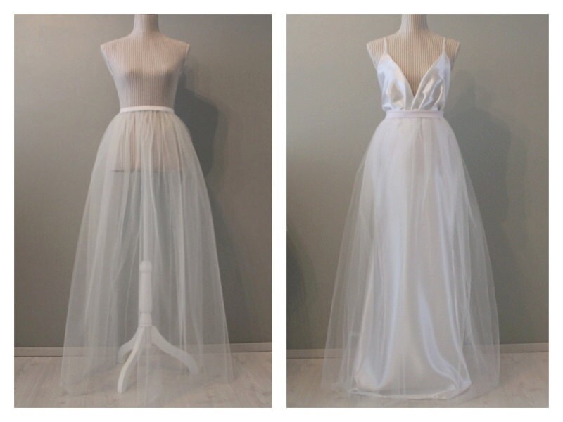 tulle detachable wedding skirt