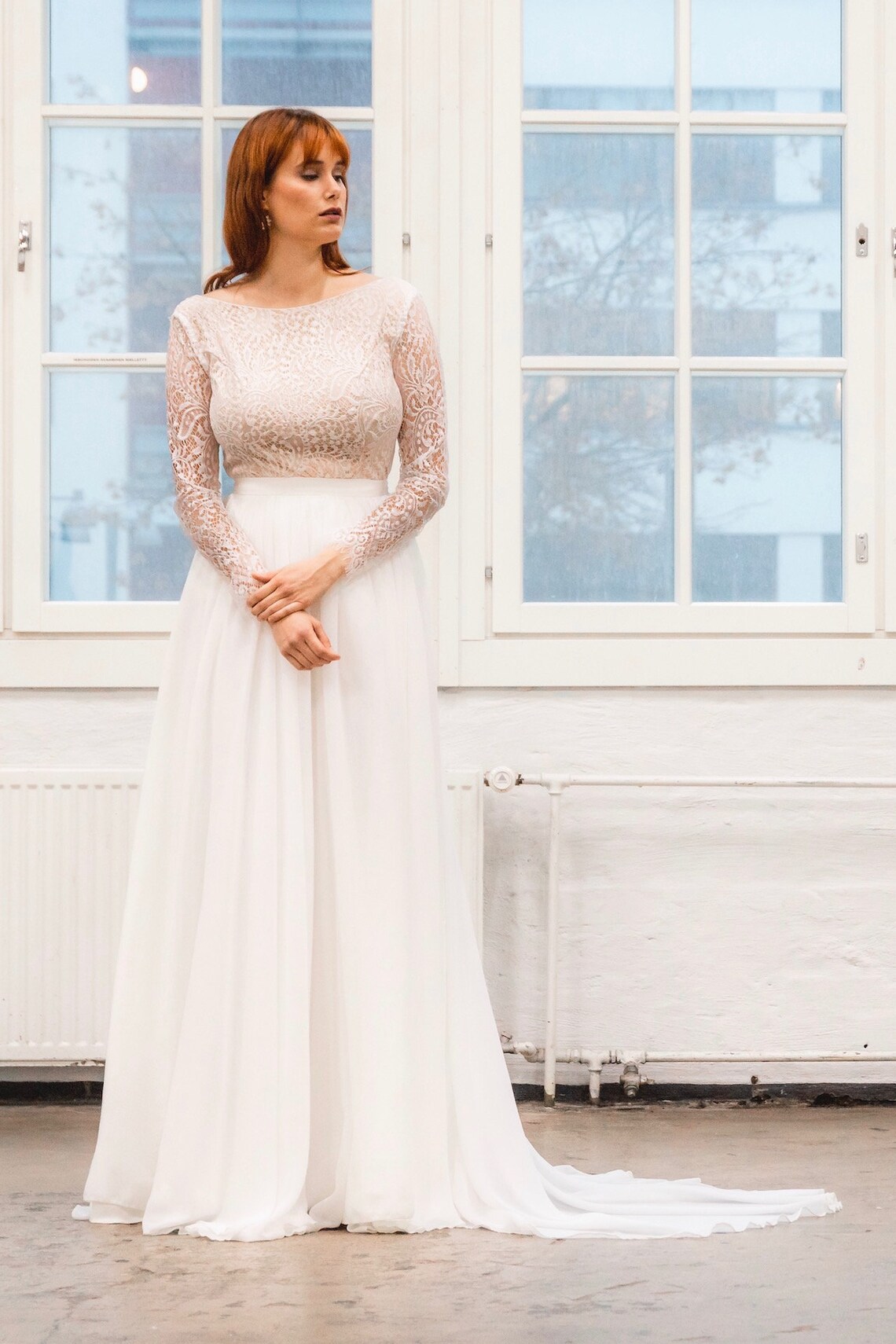 Long Sleeves Wedding Bodysuit Lace Wedding Bodysuit Open Etsy