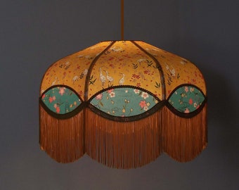 Japanese paper lampshade with fringe "Lorena". ON ORDER.