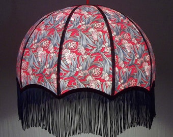 Dome-shaped suspension in Japanese paper with fringe "Orna".