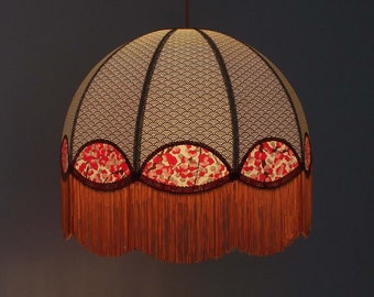 Japanese paper lampshade with fringe "Ouna". ON ORDER.