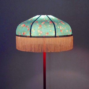 Retro lampshade in Japanese paper with fringe Mila or Kira, made to order. Mila