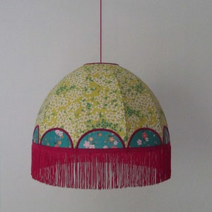 Dome-shaped suspension in Japanese paper with fringe Paula. image 6