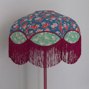 Paralume a cupola in carta giapponese con frange "Malina".