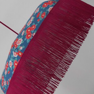 Retro pendant in Japanese paper with fringe Emilia. image 3