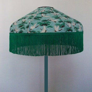 Retro lampshade in Japanese paper with fringe Mila or Kira, made to order. image 7