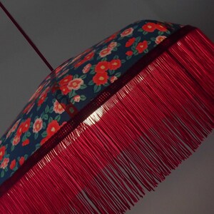 Retro pendant in Japanese paper with fringe Emilia. image 6