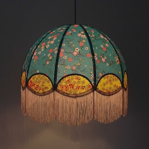 Suspension in Japanese paper with fringe &quot;Mirella&quot;. ON COMMAND.