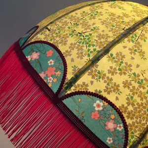 Dome-shaped suspension in Japanese paper with fringe Paula. image 3