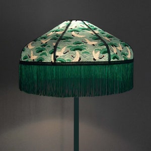 Retro lampshade in Japanese paper with fringe Mila or Kira, made to order. Kira