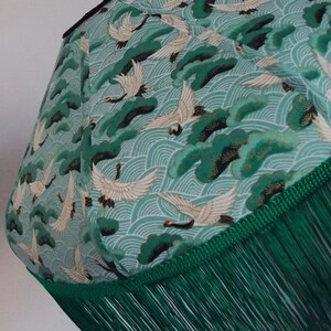 Retro lampshade in Japanese paper with fringe Mila or Kira, made to order. image 9