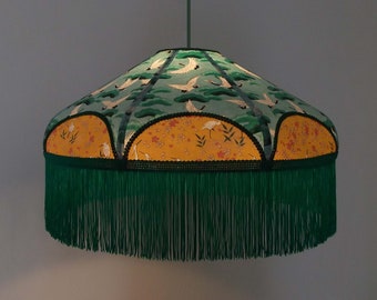 Japanese paper lampshade with fringe "Constanza". ON ORDER.