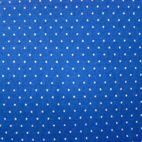 Vintage Royal Blue/White Pin Dot - Fabric by the Yard - 36 inches x 44.5 inches