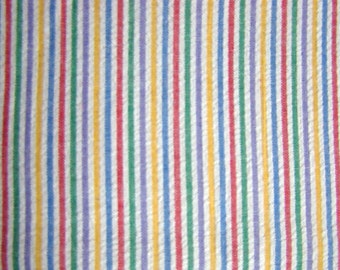 Vintage Primary Striped Seersucker Fabric by the yard - 36 inches x 60 inches