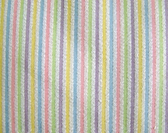 Vintage Pastel Striped Seersucker Fabric by the yard - 36 inches x 59 inches