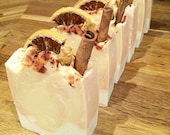 Satsuma, orange and lime artisan soap with cinnamon