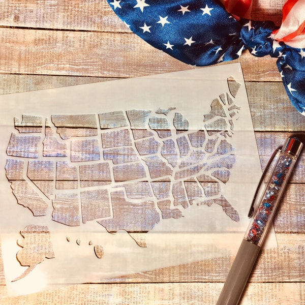 USA Map Stencil