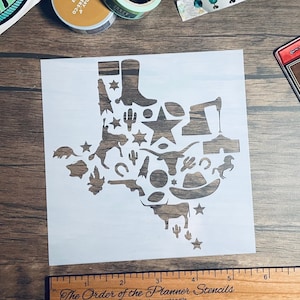 Texas things Stencil /Inking cover  Planner/Bullet Journal/Art Journal/Inking Stencil