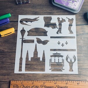 Planificateur de pochoir icônes de la Nouvelle-Orléans/Bullet Journal/Art Journal/pochoir encreur/bujo planner artisanat pochoir encrage fabrication de cartes