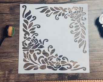 Floral Corners Stencil Planner/Bullet Journal/Art Journal/Inking Stencil/ bujo planner craft stencil inking card making