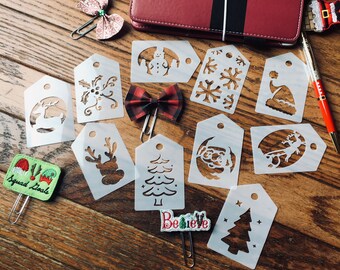 Christmas Tag Stencil Set: Holiday DIY, Planner, Journal