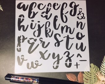brush lettering stencil