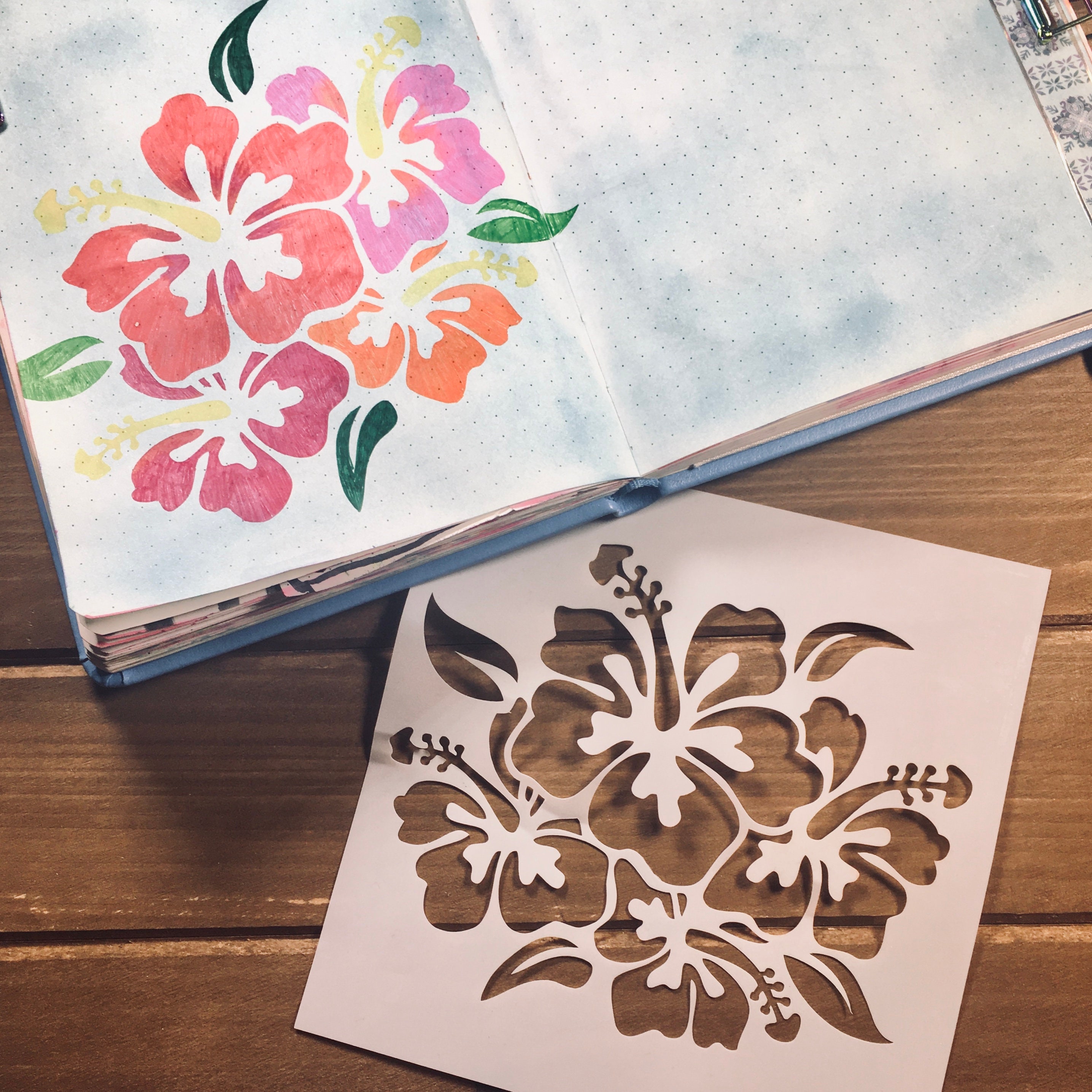 Hibiscus Flower #3 STENCIL for Painting Wood Signs Reusable Flower Fabric  Canvas Walls Furniture Scrapbook Airbrush