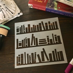 Bookshelf  Stencil-Art Journal, Planner Stencil