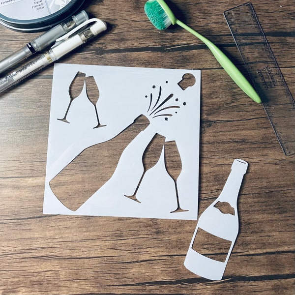 Plantilla de botella con burbujas: planificador, diario y creación de tarjetas