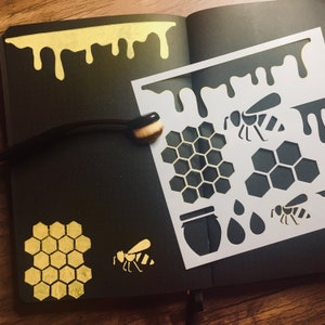 Honeybees Stencil /Inking cover Planner/Bullet Journal/Art Journal/Inking Stencil Bees image 2