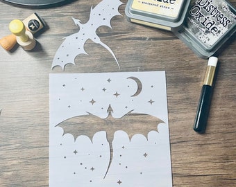 Starry Dragon Stencil: Art Journal, Planner, Card Making